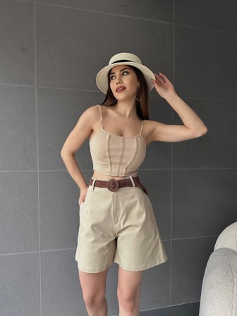 Geniş Paçalı Mom Şort