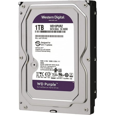 WD PURPLE, WD10PURZ, 3.5&amp;quot; 1TB, 64Mb, 5400 Rpm, 7/24 Güvenlik, HDD