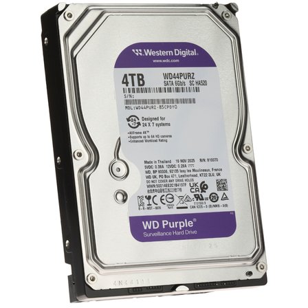 WD PURPLE WD44PURZ 3,5&amp;quot; 4TB, 128Mb, 5400 Rpm, 7/24 Güvenlik HDD (Türkiye Distribütörü Garan