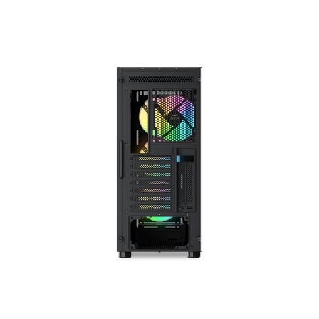 SAMA S40BK Black, H700BK 700W, 80 PLUS, Tempered Glass Panel, Mesh Ön Panel, Type-C, 4x120mm ARGB Fa
