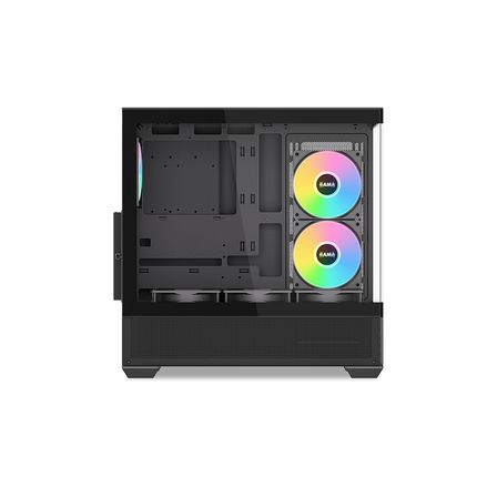 SAMA V40BK Black, B750BK 750W, 80+ Bronze, PCIE 5.1, ATX3.1, Tempered Glass Panel, Panoramic Tasarım