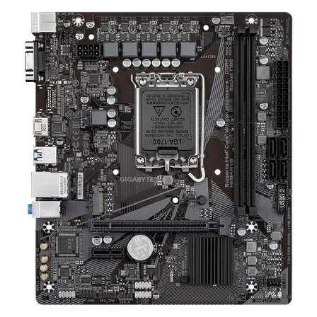 GIGABYTE H610M H V2, rev.1.0, 2xDDR5, M.2, D-SUB, HDMI, 12-13.14.Nesil, LGA1700 Soket, Anakart