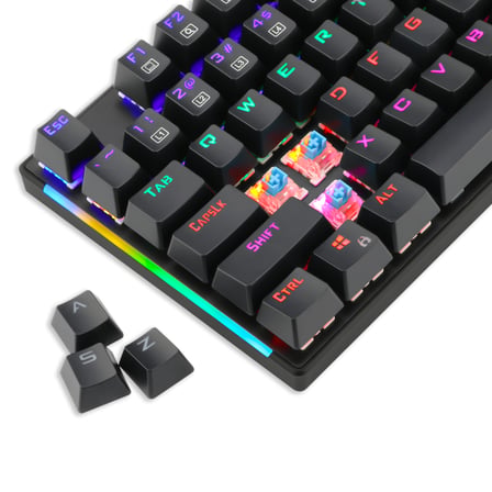 T-DAGGER NAXOS, T-TGK310-BL, USB Kablolu, Türkçe Q, Rainbow Backlight, Blue Mekanik Switch, 104 Tuşl