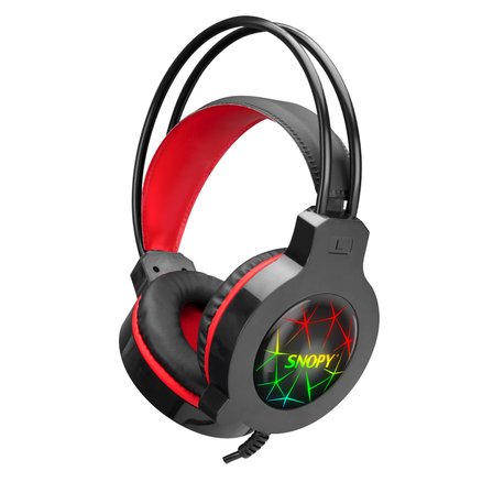 SNOPY SN-GX7, CRAZY, Kablolu, 3.5mm Jac, USB, Rainbow Aydınlatma, Gaming, Mikrofonlu, Kulaklık (Siya