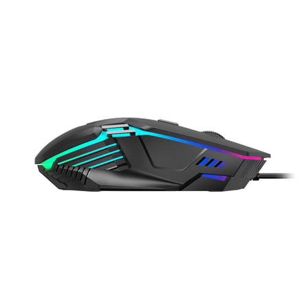 GAMDIAS AURA GS4, Çok Renkli Aydınlatma,  USB Kablolu, 6 Tuşlu, Gaming Mouse, 3.600 DPI, Siyah