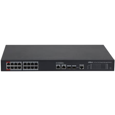 DAHUA S4220-16GT-240, 16 Port, Gigabit, PoE 240W, 2 Port Gigabit Uplink, 2 Port SFP Gigabit Combo, L