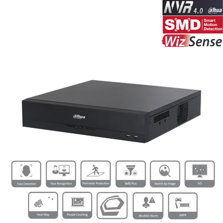 DAHUA  NVR5832-EI, 32Kanal, 32Mpix, H265+, 8 HDD Desteği, 1080P Kayıt, 384Mbps Bant Genişliği, 2 Por