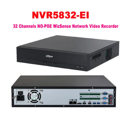 DAHUA  NVR5832-EI, 32Kanal, 32Mpix, H265+, 8 HDD Desteği, 1080P Kayıt, 384Mbps Bant Genişliği, 2 Por