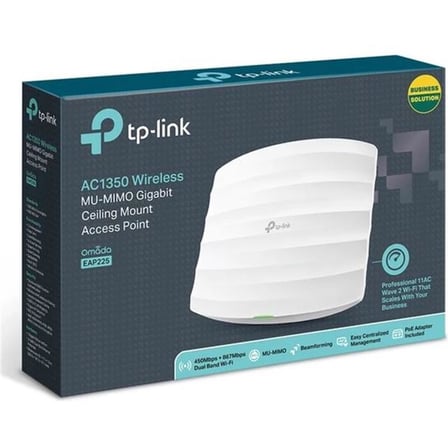 TP-LINK OMADA EAP225 AC1350 DUAL BAND WIFI 1XGBIT RJ45 450MBPS/2.4GHZ TAVAN TİPİ ACCESS POINT (POE A