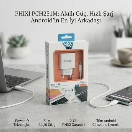 PHIXI PowerIQ PCH251M USB 2.1A Hızlı Şarj Cihazı – Force Series