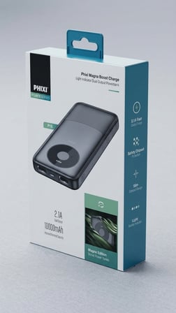 Phixi Magna Boost Charge Light Indicator Dual Output Powerbank