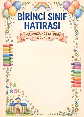 Okulda İlk Günüm Fotoğraf Çerçevesi Okul Fotoğraf Çekim Alanı Duvar Posteri Yapışkanlı Folyo 110x150 cm