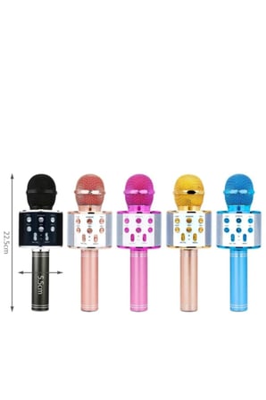 10 Adet Kablosuz Hoparlörlü Bluetooth Karaoke Mikrofonu – Taşınabilir Hoparlör, Kayıt Ve Echo Özellikli, USB/Micro Sd/Aux Destekli, Metalik Kaplamalı Karaoke Mic