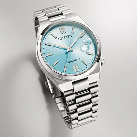 Citizen Tsuyosa NJ0200-50L Erkek Kol Saati | 37 mm, Tiffany Blue Kadran, Otomatik Mekanizma