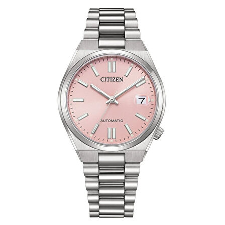 Citizen NJ0200-50Z Erkek Kol Saati | 37 mm Paslanmaz Çelik Kasa, Pembe Kadran, Otomatik Mekanizma