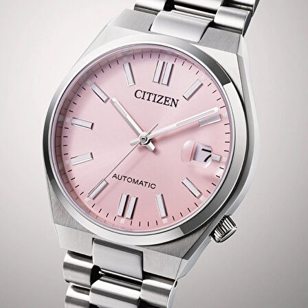 Citizen NJ0200-50Z Erkek Kol Saati | 37 mm Paslanmaz Çelik Kasa, Pembe Kadran, Otomatik Mekanizma