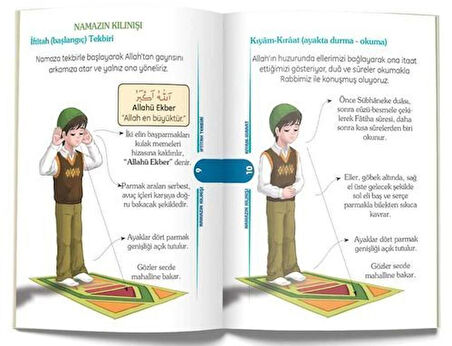 Minimal Çocuk Seccadesi + Benim Namaz Hocam Kitabı ( ERKEK ÇOCUK )