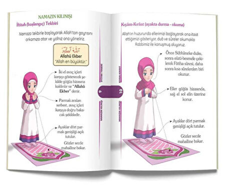 Minimal Çocuk Seccadesi + Benim Namaz Hocam Kitabı ( KIZ ÇOCUK )