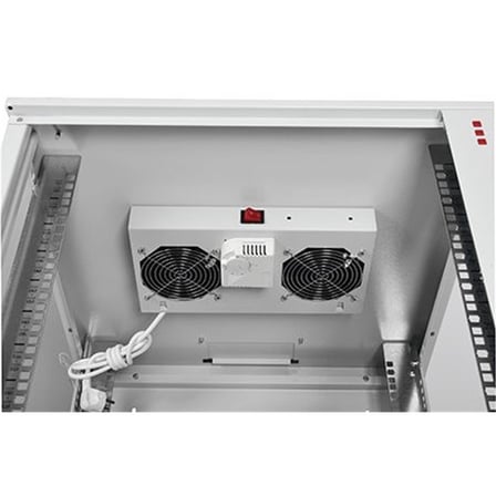 9U 60X45 19" URANIUM DUVAR TİPİ KABİNET + 2’Lİ FAN ÜNİTESİ ON/OFF ANAHTARLI ANALOG