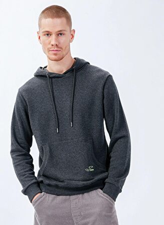 Joma Sweat Hoody Begin M - Erkek Pamuklu Antrasit Sweatshirt - 4222316