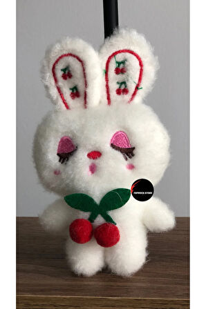 Sevimli Tavşan Peluş Oyuncak Pofidik Anahtarlık Uyku Arkadaşı Hediyelik 12 CM