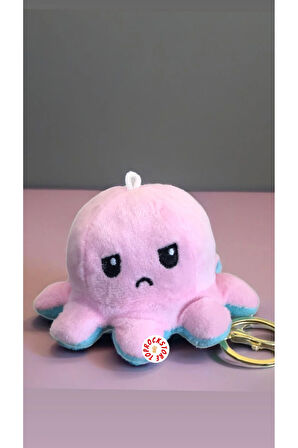 Mod Değiştiren İkiyüzlü Ahtapot Peluş Oyuncak Anahtarlık Hediyelik Uyku Arkadaşı 11 CM