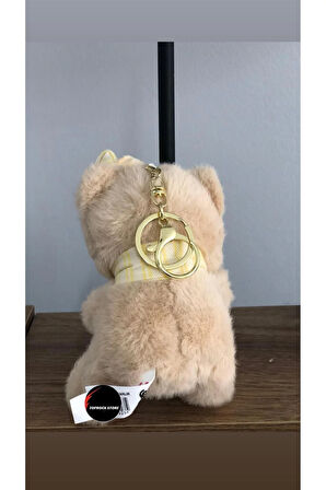 Sevimli Şapkalı Atkılı Ayıcık Peluş Oyuncak Anahtarlık Hediyelik Uyku Arkadaşı 15 Cm