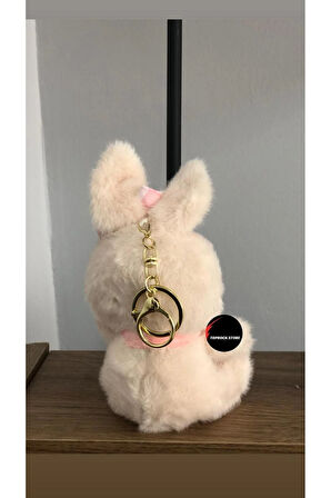 Sevimli Tavşan Peluş Oyuncak Kurdelalı Kalpli Hediyelik Uyku Arkadaşı 15 Cm