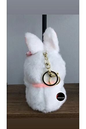 Sevimli Tavşan Peluş Oyuncak Kurdelalı Kalpli Hediyelik Uyku Arkadaşı 15 Cm