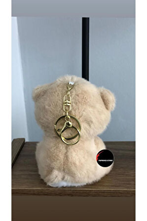 Sevimli Gül Tutan Ayıcık Peluş Oyuncak Anahtarlık Hediyelik Uyku Arkadaşı 15 Cm