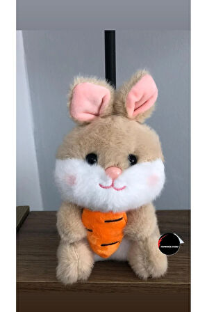 Sevimli Havuçlu Tavşan Peluş Oyuncak Anahtarlık Hediyelik Uyku Arkadaşı 15 Cm