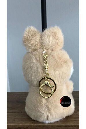 Sevimli Havuçlu Tavşan Peluş Oyuncak Anahtarlık Hediyelik Uyku Arkadaşı 15 Cm