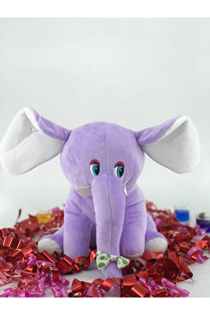 Lila Oyuncak Peluş Fil 25 cm