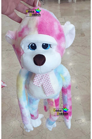 Sevimli Peluş Oyuncak Maymun Cırt Cırtlı Maymun 55 Cm Gökkuşağı Oyun Arkadaşı En Güzel Hediye
