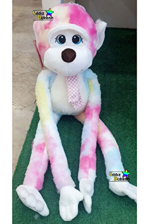 Sevimli Peluş Oyuncak Maymun Cırt Cırtlı Maymun 55 Cm Gökkuşağı Oyun Arkadaşı En Güzel Hediye