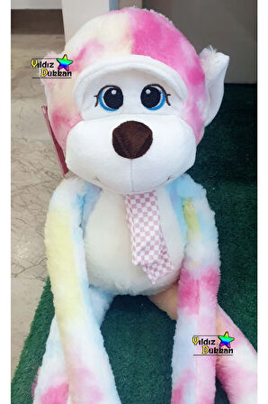 Sevimli Peluş Oyuncak Maymun Cırt Cırtlı Maymun 55 Cm Gökkuşağı Oyun Arkadaşı En Güzel Hediye