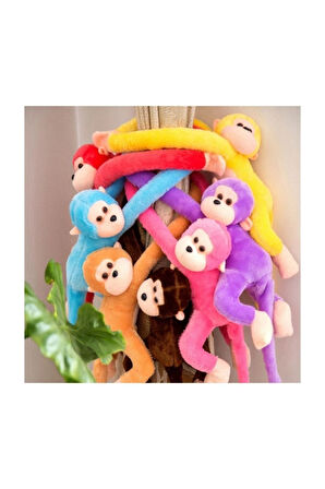 Peluş Maymun 70 Cm, Elleri Yapışan Sevimli 2 Adet Farklı Renk