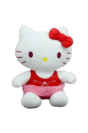 Peluş Hello Kitty Elbiseli Kurdeleli 50Cm