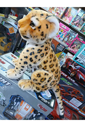 Leopar Oturan Peluş Oyuncak