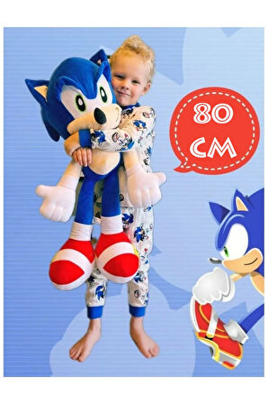 Xxl Kumaş Sonic Boom Hedgehog Kirpi Sonic Peluş Oyuncak Uyku & Oyun Arkadaşı Dev Boy 80 Cm.