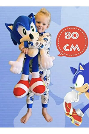 Sonic Peluş Oyuncak 80 Cm Dev Boy En Büyük Boy Hediyelik Uyku Arkadaşı