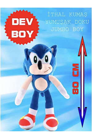 Sonic Peluş Oyuncak 80 Cm Dev Boy En Büyük Boy Hediyelik Uyku Arkadaşı