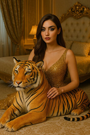 100 cm Dev Boy Peluş Kaplan Oyuncak – Gerçekçi Tasarım, Yumuşak Kumaş