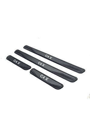 CİTROEN e-C4 x 2021 VE ÜZERİ MODELLER NEW KARBON KAPI EŞİĞİ 4 PARÇA YAZILI