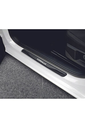 TOYOTA COROLLA 2019 VE ÜZERİ MODELLER NEW KARBON KAPI EŞİĞİ 4 PARÇA YAZILI