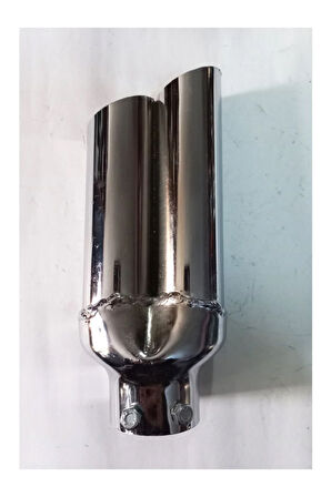 Yan kesik minik çiftli  nikelaj egzoz ucu eksoz sök/tak vidalı