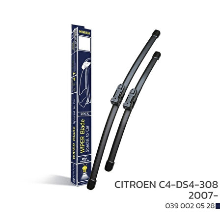 Niken Citröen C4 2004-2009 / DS4 2010- / Peugeot 308 2007 - Araca Özel Silecek
