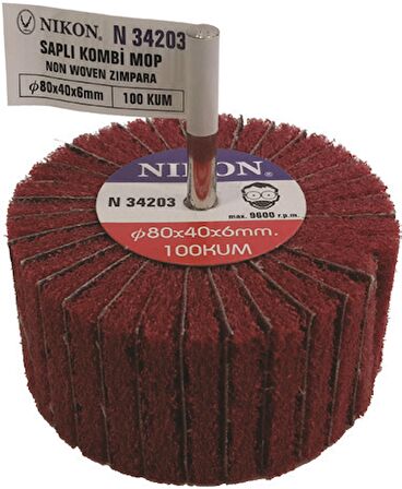 Nikon N34209 Saplı Kombi Mop Non Woven Zımpara 40x20x6 100 Kum 10’lu