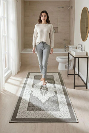 Pamuklu Kaymaz Taban Dikdörtgen Banyo Paspası – Yüksek Emici Pamuk Dokuma Banyo Halısı