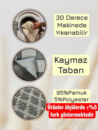 Pamuklu Kaymaz Taban Dikdörtgen Banyo Paspası – Yüksek Emici Pamuk Dokuma Banyo Halısı